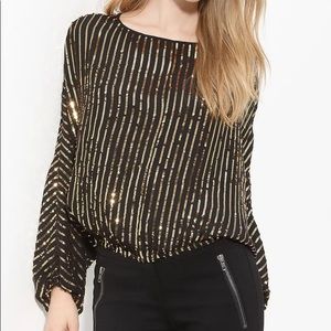 Rachel Zoe Sequin Dolman blouse sz 4 NEW